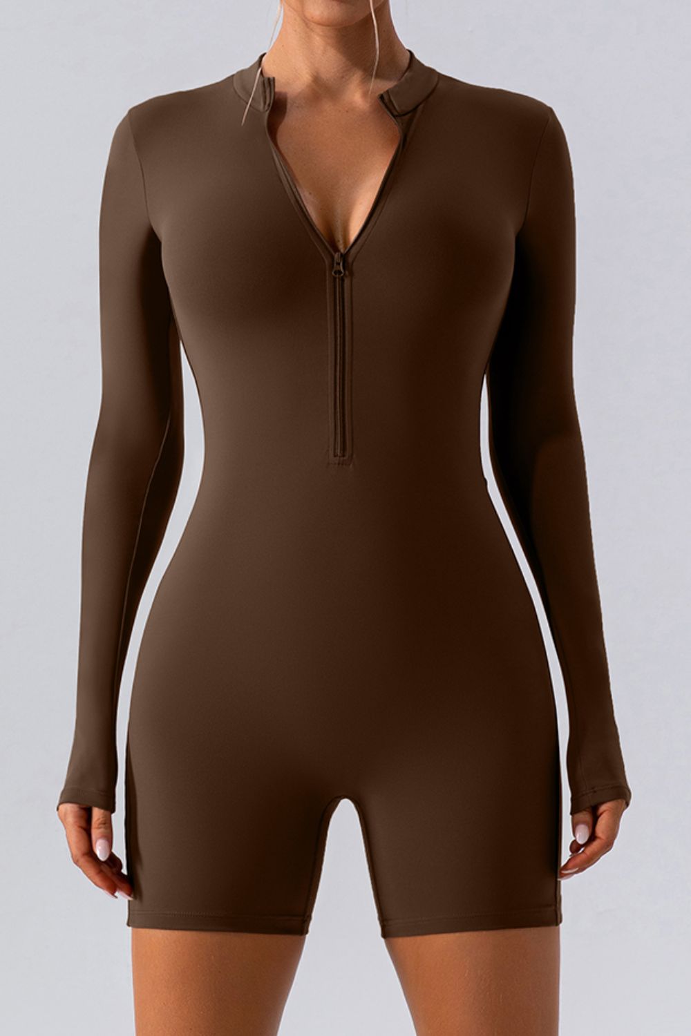 Half Zip Long Sleeve Active Jumpsuit