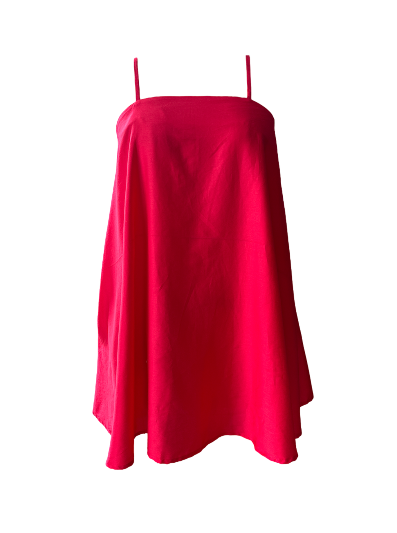 a hot pink color flare tent spaghetti strap dress from adrina fanore